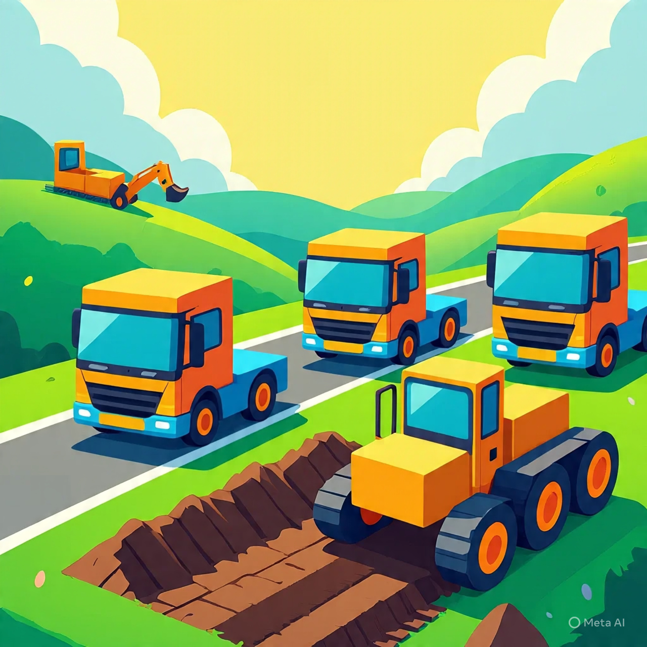 Trucks and Digger Jigsaw